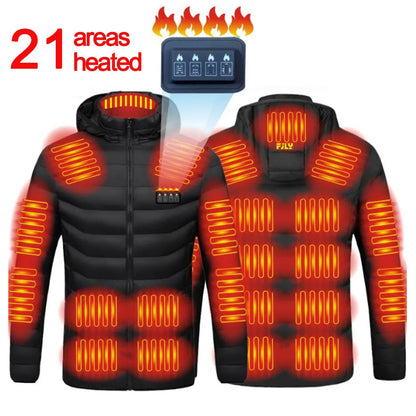 Men 25 Areas Heated Jacket Self Heated Jacket Men Women USB Heated Clothing Electric Heating Jackets Heated down Coat