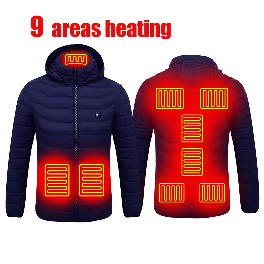 Men 25 Areas Heated Jacket Self Heated Jacket Men Women USB Heated Clothing Electric Heating Jackets Heated down Coat