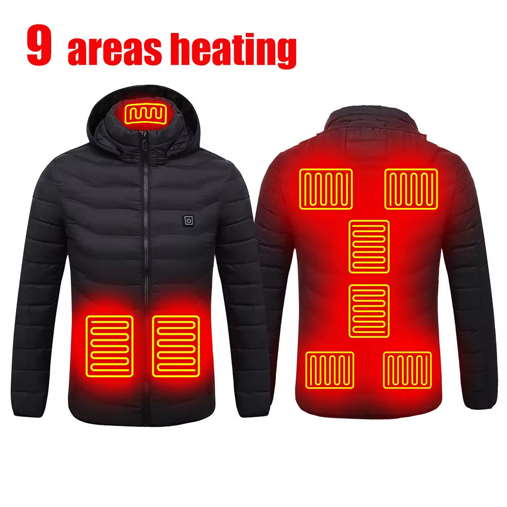 Men 25 Areas Heated Jacket Self Heated Jacket Men Women USB Heated Clothing Electric Heating Jackets Heated down Coat
