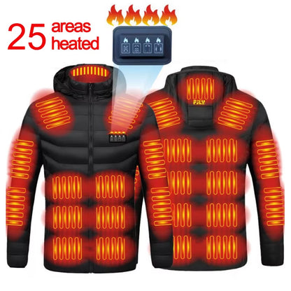 Men 25 Areas Heated Jacket Self Heated Jacket Men Women USB Heated Clothing Electric Heating Jackets Heated down Coat